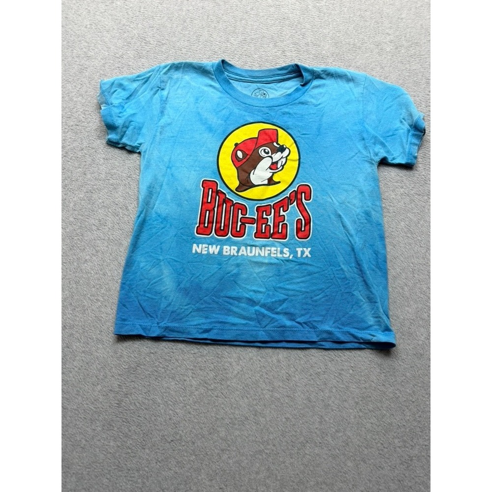 Buc-ee's New Braunfels TX Youth Small Blue Graphic T-Shirt Beaver Mascot USA